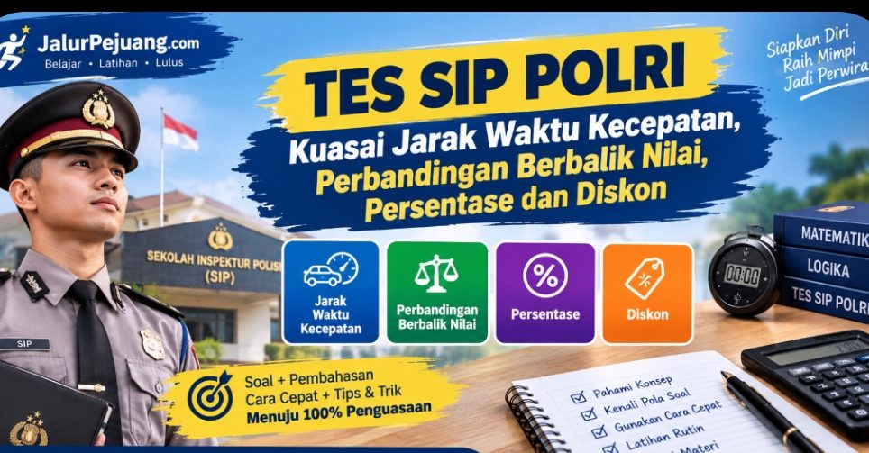 Pasti keluar! Kuasai Jarak Waktu Kecepatan, Perbandingan Berbalik Nilai, Persentase dan Diskon
